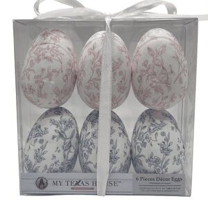 My Texas House Fabric Floral Easter Egg
Decorations, Pink and Blue, 6 Count